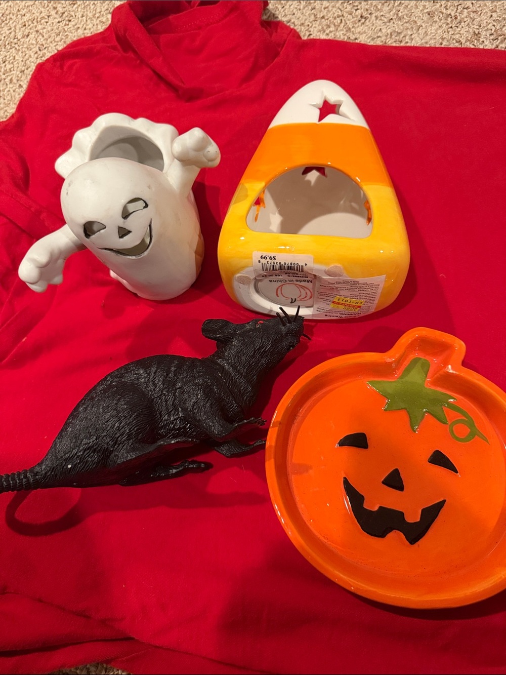 Halloween Decor - Candle holders, serving dish, rat